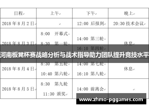 河南板凳杯赛战略分析与战术指导助力团队提升竞技水平